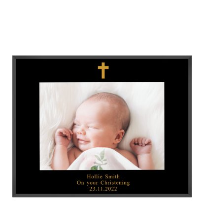  Personalised Glass Photo Frame - Cross Design