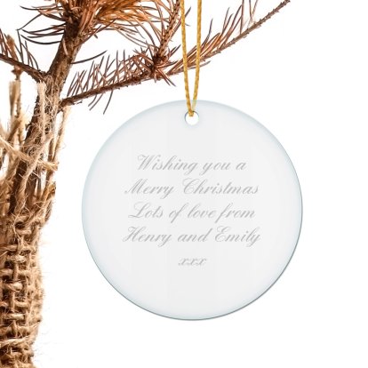 Personalised Glass Round Decoration - Any Message