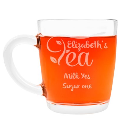 Personalised Glass Tea Cup