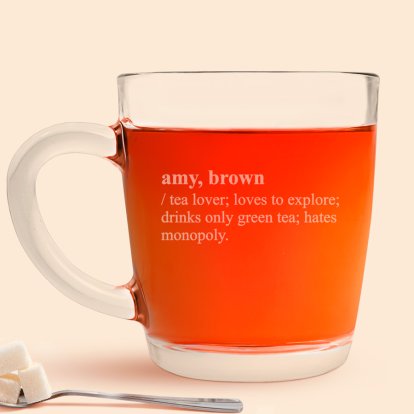 Personalised Glass Teacup - Definition