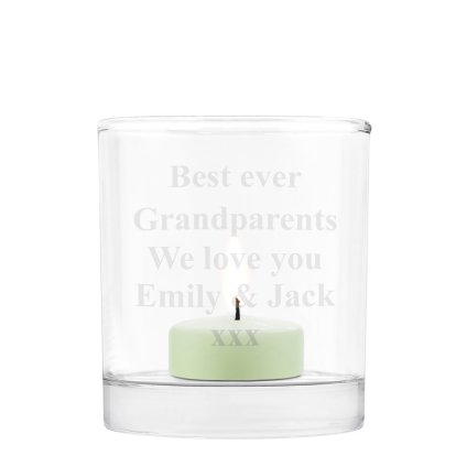 Personalised Glass Tealight Candle Holder