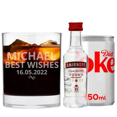 Personalised Glass & Vodka Coke Gift Set