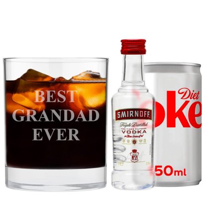 Personalised Glass & Vodka Coke Gift Set - Message