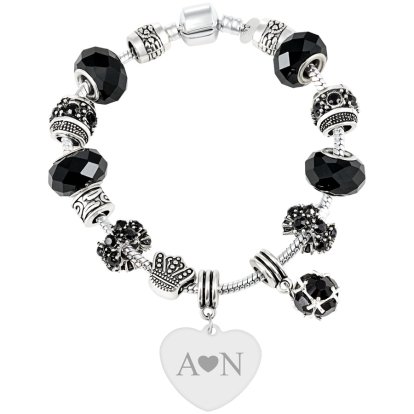 Personalised Galaxy Charm Bracelet - Heart Initials