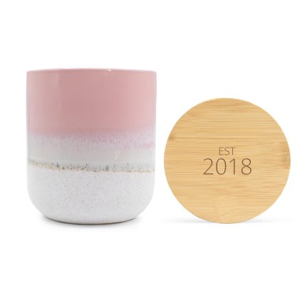 Personalised Glazed Stoneware  Canisters - Message Blush Pink