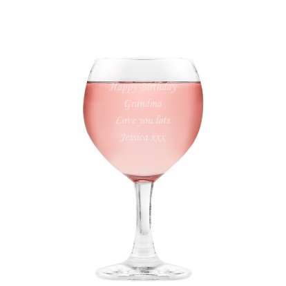 Personalised Goblet Wine Glass - Any Message