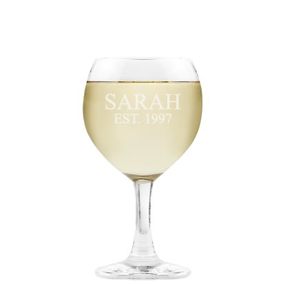 Personalised Goblet Wine Glass - Name & Established