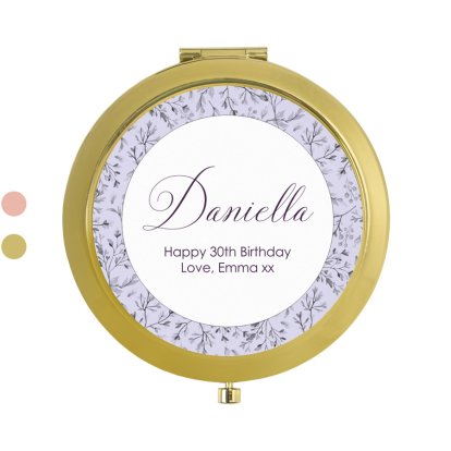 Personalised Gold Birthday Compact Mirror