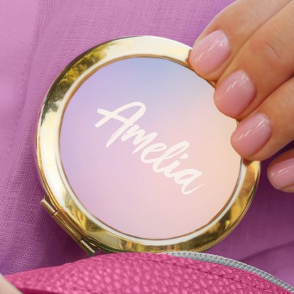 Personalised Gold Compact Mirror - Name