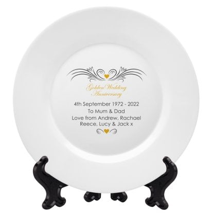 Personalised Golden Anniversary Plate