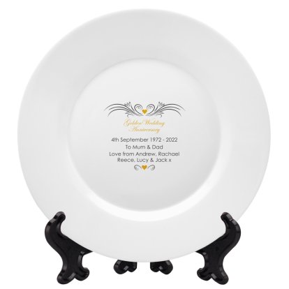 Personalised Golden Anniversary Plate