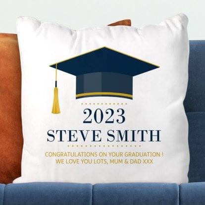 Personalised Graduation Cap Cushion Cover 