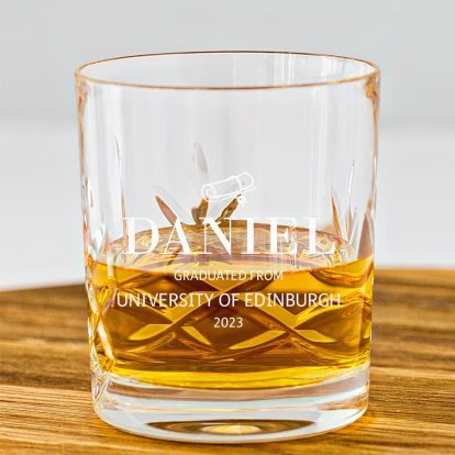 Personalised Graduation Cut Whisky Glass