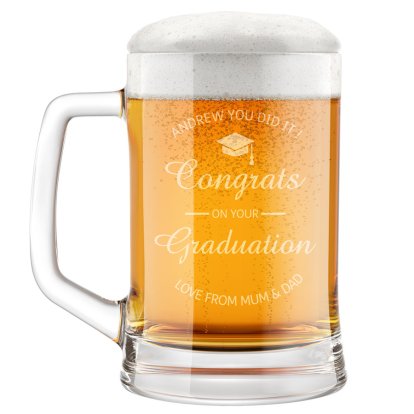Personalised Graduation Glass Tankard
