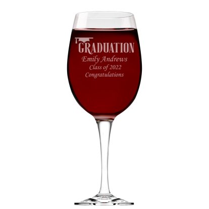 Personalised Graduation Wine Glass 
