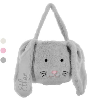 Personalised Grey Bunny Basket