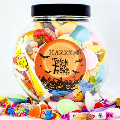 Personalised Halloween Trick or Treat Sweet Jar