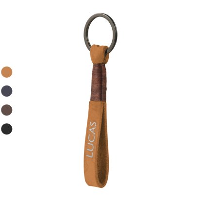 Personalised Hand Stamped Leather Keyring - Name