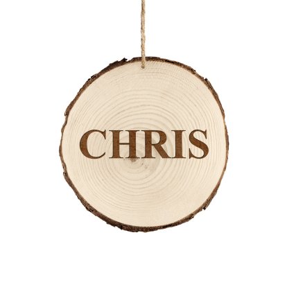 Personalised Hanging Natural Log Decoration