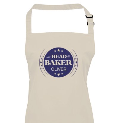 Personalised Head Baker Cotton Apron