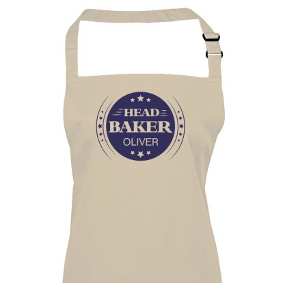 Personalised Head Baker Cotton Apron 