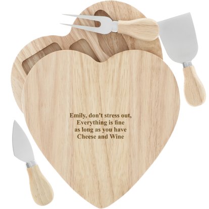 Personalised Heart Cheeseboard with Tools