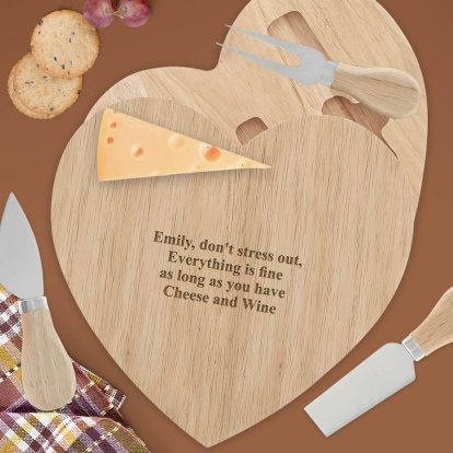 Personalised Heart Cheeseboard with Tools