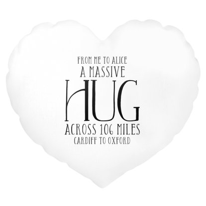 Personalised Heart Cushion Cover - A Massive Hug