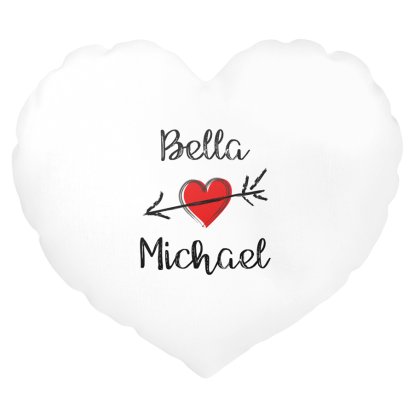 Personalised Heart Cushion Cover - Arrow Heart