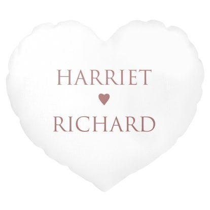 Personalised Heart Cushion Cover - Couple's Names