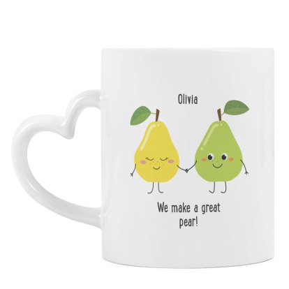 Personalised Heart Handle Mug - Great Pear