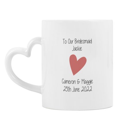 Personalised Heart Handle Mug - Heart