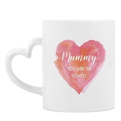 Personalised Heart Handle Mug - Heart Message