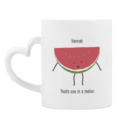 Personalised Heart Handle Mug - One in a Melon