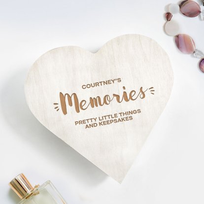 Personalised Heart Jewellery / Keepsake Box - Memories 
