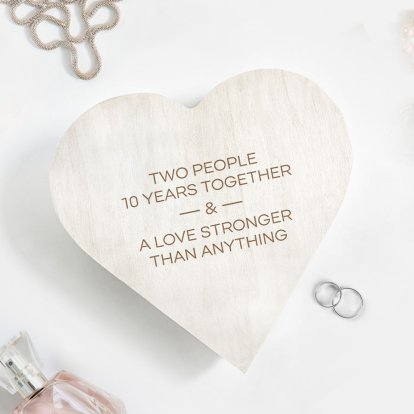 Personalised Heart Jewellery / Keepsake Box - Years Together 