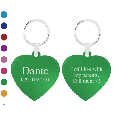 Personalised Heart Message Pet Tag