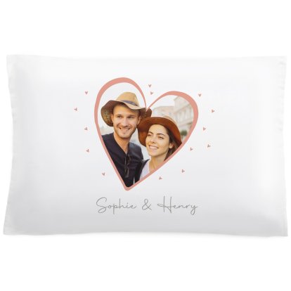 Personalised Heart Photo & Text Pillowcase