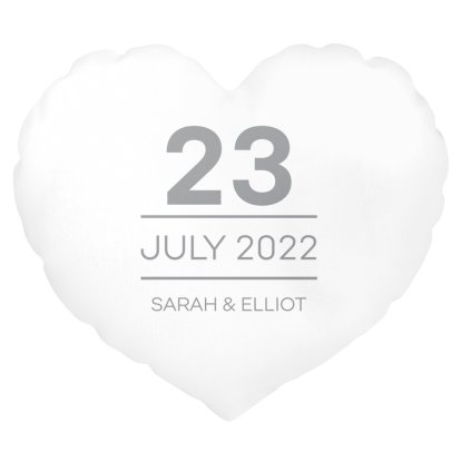 Personalised Heart Shaped Cushion Cover - Couples Year