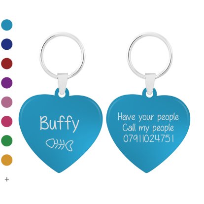 Personalised Heart Shaped Metal Cat ID Tag