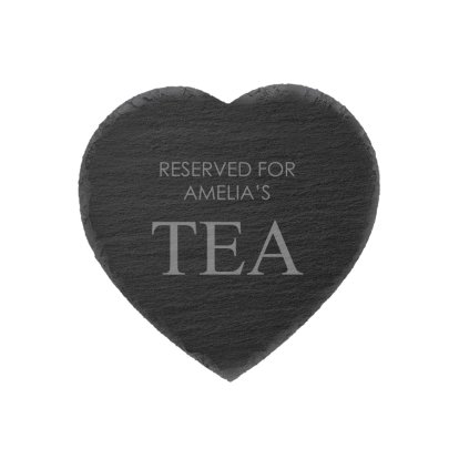 Personalised Heart Slate Coasters - Reserved For