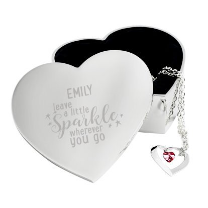 Personalised Heart Trinket Box - Sparkle Wherever You Go 
