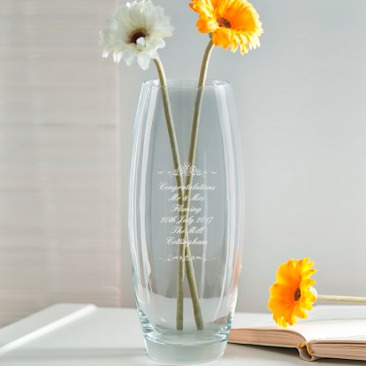 Personalised Hearts and Swirls Bullet Vase