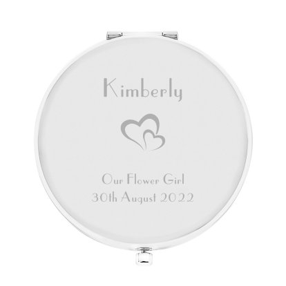 Personalised Hearts Compact Mirror