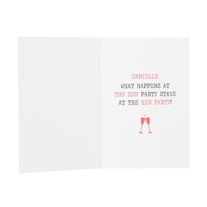 Personalised Hen Party Message Card