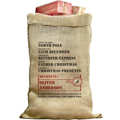 Personalised Hessian Christmas Sack - Special Delivery