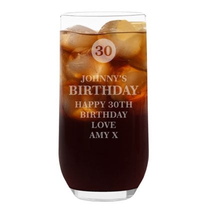 Personalised Hi Ball Glass - Birthday Age
