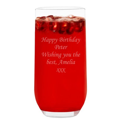 Personalised Hi Ball Glass - Message