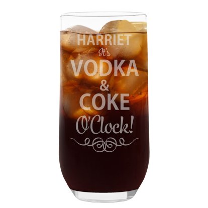 Personalised Hi Ball Glass - Vodka O'CLock