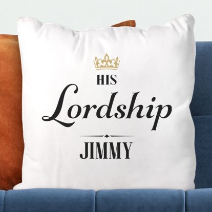 Personalised His Lordship Cushion Cover 